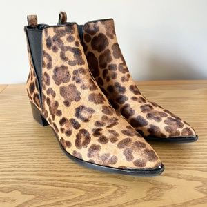 Marc Fisher Yale Chelsea Ankle Boots - Calf Hair - Animal Print - Leopard